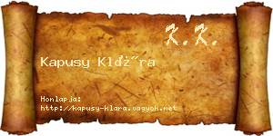Kapusy Klára névjegykártya