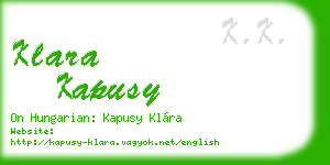 klara kapusy business card