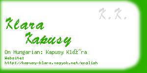 klara kapusy business card